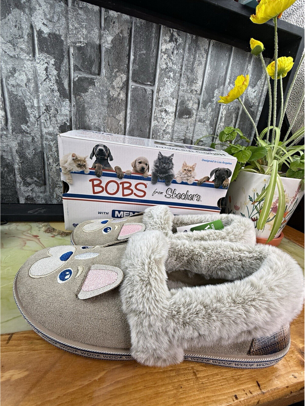 BOBS from Skechers Too Cozy Dog-Attitude Memory Foam Taupe 9.5